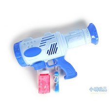 小胡玩具 電動多孔火箭炮泡泡槍 (附電池) 火箭筒吹泡槍 兒童玩具, 1個, 藍-附電池(國際牌)