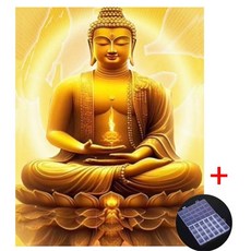 더영흥 보석십자수 ( 캔버스형 ) 30 x 40 cm DIY 풍수 해바라기 사과, 1개, 부처님