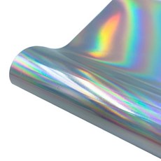 20X50CM 반짝이 메탈릭 홀로그램 필름 컷용 장식 스트라이프 열전달 모자 아이언 비닐 티셔츠, 7.8in x19in(20x50cm), Silver Rai ow