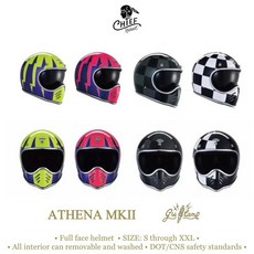 GU CAMP Athena 2 復古越野安全帽 黑白賽車格彩繪, 消光黑,M, 1個