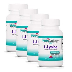 뉴트리콜로지 L-라이신 500mg 캡슐 Nutricology L-Lysine, 4개, 100정
