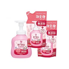 arau baby 無添加2合1洗髮沐浴泡泡450mlx1 補充包400mlx2【組合】, 1套, 1250ml