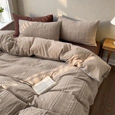 Belle Vie 緹花純棉可水洗羽絲絨被 雙人特大秋冬保暖被胎, 摩卡奶昔, 摩卡奶昔