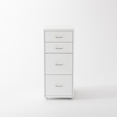 비유가구 Helmers 4개 실버 손잡이 큰 서랍장 수납, 5단, 흰색