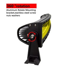 22 50 인치 곡선 안개 라이트 옐로우 Led 바 운전 램프 오프로드 작업 ATV 자동차 SUV 오토바이 트럭, 11 Only wire kit, 01 CHINA