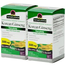 NATURE'S ANSWER 高麗人參 500 毫克素食膠囊素食無麩質, 50 件, 2個