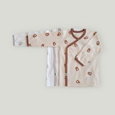 하트베어 60수 양면배냇저고리(2color)