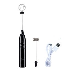 手持電動攪拌器 USB充電 快速打蛋機, 黑色