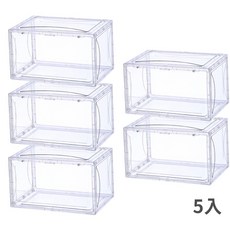 樂邦 高品質加厚透明磁吸鞋盒-加厚可堆疊收納盒 加高鞋盒 防塵防蟲 側開球鞋收納透明鞋盒, 1個, 大款-5入(僅限宅配)