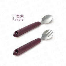 酷咕鴨 KUKU PLUS (附收納盒), 1個, 寶寶矽膠不鏽鋼餐具組_丁香紫