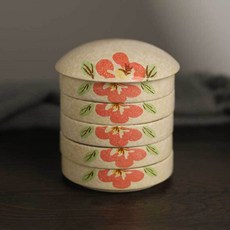 세라믹 물감 파레트 5단 안료 유화 도자기 동양화 접시 팔레트, 1개, 모란