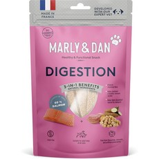 艾爾發寵物 MARLY&DAN 瑪麗與丹 鮭魚原肉機能補給無穀狗零食80g，美味酥脆，呵護腸胃，提升免疫力，隨時獎勵愛犬，增進情感, 1個, 高纖&幫助消化 (鮭魚厚片)