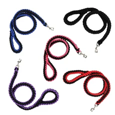 八股牽引繩 - 寵物外出安全耐用遛狗繩，多種顏色可選, 粉黑色, 1個