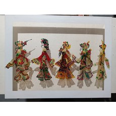 牛皮手工雕刻皮影偶 生旦淨末醜 雙面上色 高23cm 一套, 如圖所示, 1個