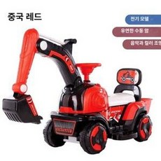 대형 붕붕카 굴착기 전동 장난감 탑승형 완구, 고급 선물 세트 포함, 1개, 레드 전동++수동암++