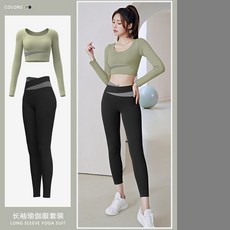 泡芙小店 瑜伽服套裝 女款帶胸墊跑步健身運動上衣 速乾顯瘦彈力緊身夏季新款