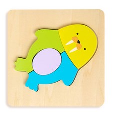 유치원 큰조각 수달 동물퍼즐 원목 유아교구 엄마표 그림매칭 그림큐브 큰퍼즐 첫퍼즐, 4피스, 1개