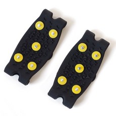 又敗家 日本NEEDS通用滑雪地防滑鞋套防滑釘鞋針冰爪677806簡単装着雪上スパイク登山爬山防滑鞋爪日本北海道下雪季, 黑色