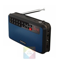 Rolton T60 FM收音機，支援插卡MP3播放與手電筒功能, 寶石藍