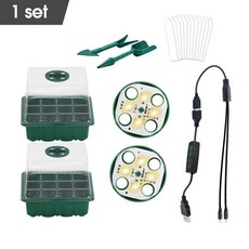 LED 성장 조명 보육 화분 정원 식물 종자 스타터 트레이 온실 심기 램프 12 셀 타이머 키트 컨트롤러, 1 to 2-Kit-4 lights, 1개