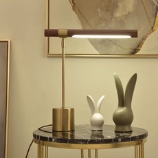 LED三色檯燈 45x40cm, 木紋色