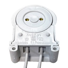 FL용소켓 램프소켓 직관램프용 형광등소켓 스프링소켓 선길이 30cm 50cm 85cm(40X47), 1개, 1번. 직관 형광등용 스프링소켓 30cm