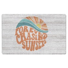 KEUSPI Blue Beach 정어리 물고기 문 매트 가정 야외 실내 입구용 해안 해상 웰컴 매트 현관 입구용 해변 도어매트 43.2 x 76.2cm(17 x 30인치), 일몰