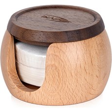IKAPE 에스프레소 커피 액세서리 200개 51mm 종이 필터 교체용 퍽 나무 수납 홀더 포터필터 바스켓과 호환 가능, 53.3MM