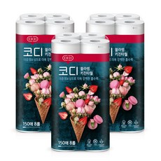 SSG단독코디 블라썸 천연펄프 키친타월150매8롤 3팩(총24롤