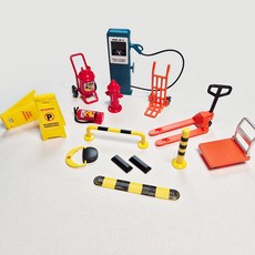 도로안전 미니어처 디오라마 교통시설 주차 금지 안내판 소방 소화기 충전소 모형 소품 장식, E 주차금지2p