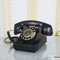 옛날 전화기 회전 다이얼 레트로 유선 전화기 빈티지, 플러그인블랙버튼일반버전