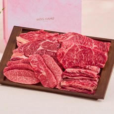 1++(9)등급 한우 선물세트 구이모듬 꽃등심 채끝 부채살 갈비살 소고기, 시그니처2호 기본세트, 1kg, 1세트