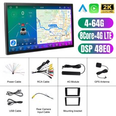 13inch Android 14 차량용 라디오 멀티미디어 플레이어 자동차 360 파노라마 네비게이션 헤드 유닛 QLED 2K 터치스크린 차량용 스테레오 4G LTE RDS DSP, 4+64G