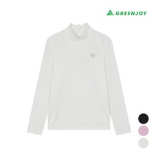 그린조이 여성 셔링 골지 하프넥 긴팔 티셔츠