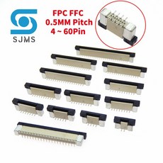 쿠쿠스토어 5/10pcs FPC 소켓 0.5mm 피치 4 5 8 10 핀 수직 유형 리본 플랫 케이블 커넥터, 01 5PCS, 03 22P, 01 Vertical Type