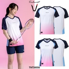 테크니스트 배드민턴 남성 여성 티셔츠 반팔 상의 화이트 네이비 핑크 TNT56056 경기복