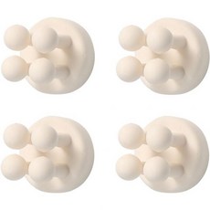 칫솔 홀더 욕실용 실리콘 샤워용 면도기 벽걸이 4개 흰색, 4pcs-milky White