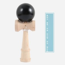 겐다마 나무 놀이 원목무도색 공넣기 일본 교구 전통 켄다마 장난감, 1개, C. 블랙 무광