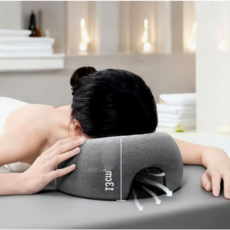 엎드려 자는 편안한 낮잠용 얼굴 압박 방지 숨쉬기 베개 마사지 뷰티샵 사무실 책상 낮잠 베개 쿠션, 1개, 그레이