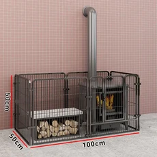 [분리불안 솔루션] 반려견집 실내용 애견펜스 소형견집, 블랙 6p 100x50x50cm, 기본