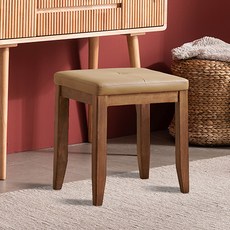 잉글랜더 토스트 원목 사각스툴 화장대의자, 라이트월넛 + 모카브라운, 1개