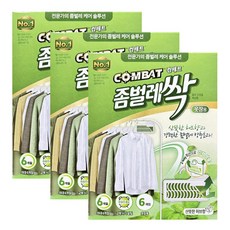 컴배트 좀벌레싹 허브향 옷장용(6p), 18g, 3개