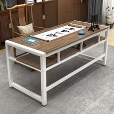 서예 테이블 붓 취미 100x60x80cm 가정용 거실 동양화 예술, M. 검은 호두 + 흰색 다리 브러쉬 홀더 포함