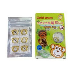 Gold team 全效型驅蚊貼片 猴子圖案 防蚊貼 12片裝, 1個