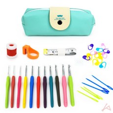 진우현만물상 필통형 코바늘 뜨개질 세트 뜨개질줄바늘세트