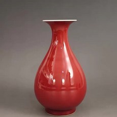 高溫霽紅釉玉壺春瓶, 如圖所示