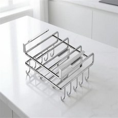 도마거치대심플형 정리대 소품 걸이 무타공 스테인리스 소재 도마거치대 3in1, 1개