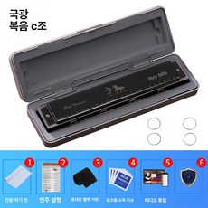 24홀하모니카 다성 하모니카 초보 악기, 1개, 블랙C조 초보 추천+자습 패키지+동영상, 기본 모델명/품번