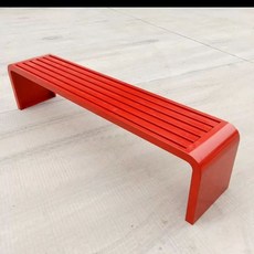 야외 철제의자 업소용 공원 편의점 의자 테라스 카페 옥상, 1개, 레드 150x40x45