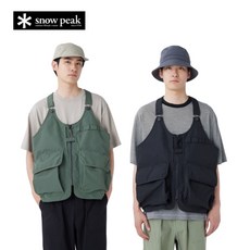 Snow Peak 스노우피크 타키비 립스탑 베스트 남녀공용 난연 소재 경량 필드 조끼 캠핑 낚시 등산 다용도 수납 조끼 VT-26SU002
